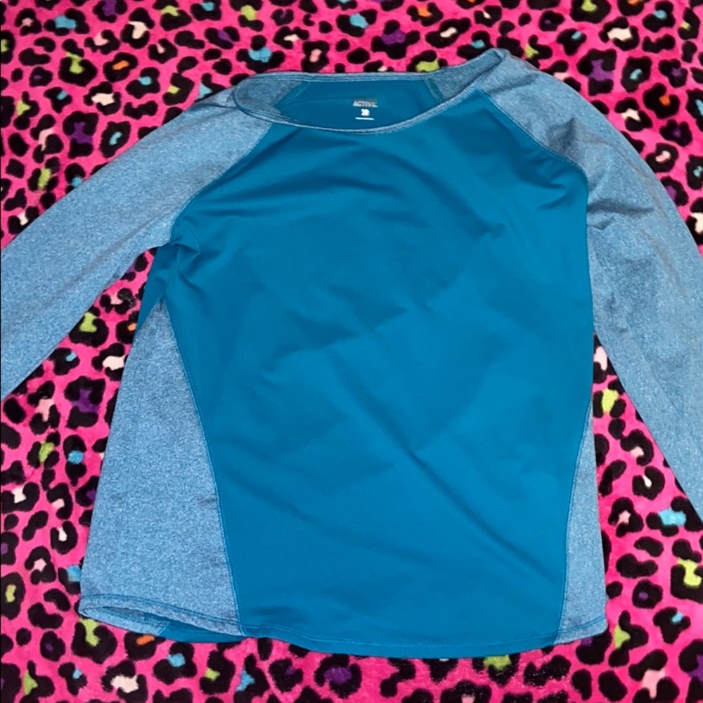 Justice blue shirt